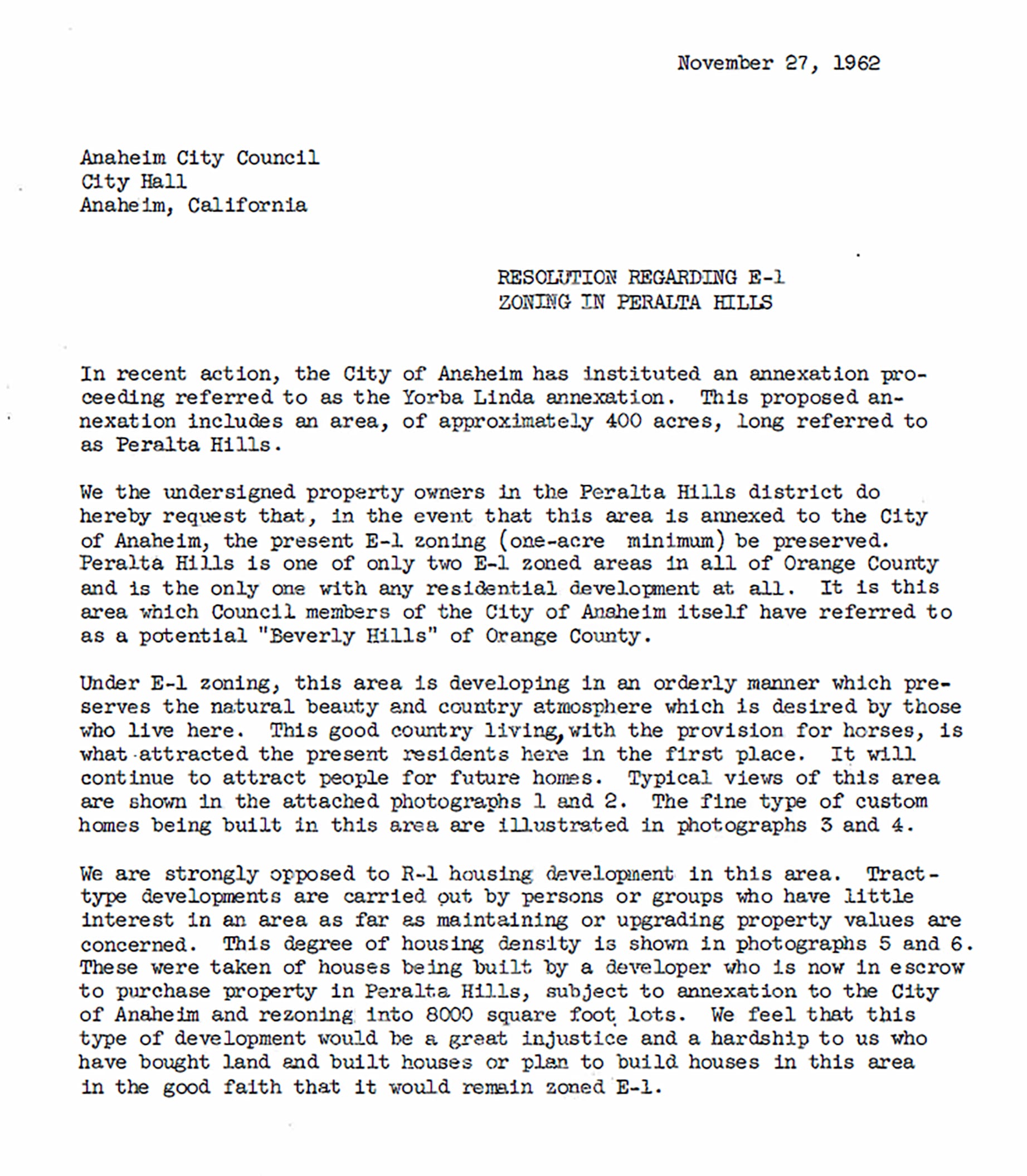 PH Pg 1 ZONING Letter 1962